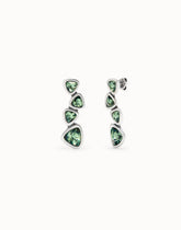 Camaleonica Sterling silver-plated drop earrings with green crystals